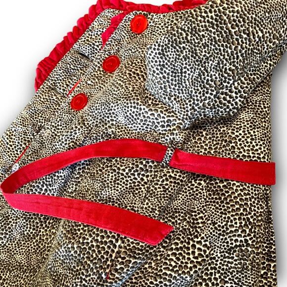 Size 5 Girls Jacket Animal Print Leopard Coat Penelope Mack red black white - Picture 10 of 14